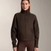 Strickjacke mit geripptem Kragen