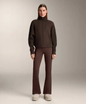 Strickjacke mit geripptem Kragen