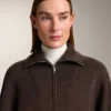 Strickjacke mit geripptem Kragen