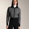Strickjacke mit Hahnentrittmuster