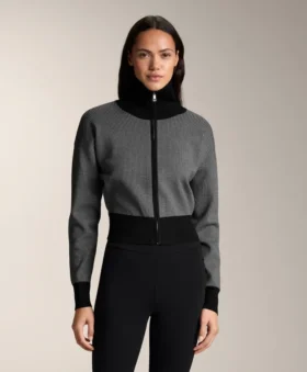 Strickjacke mit Hahnentrittmuster