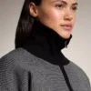 Strickjacke mit Hahnentrittmuster