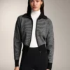 Strickjacke mit Hahnentrittmuster