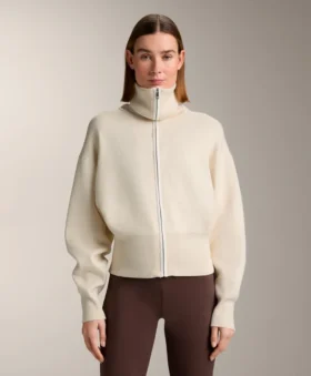 Strickjacke mit kontrastierendem Reißverschluss