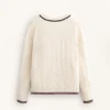 Strickpullover mit V-Ausschnitt und Mini-Zopfmuster Strickpullover mit V-Ausschnitt und Mini-Zopfmuster
