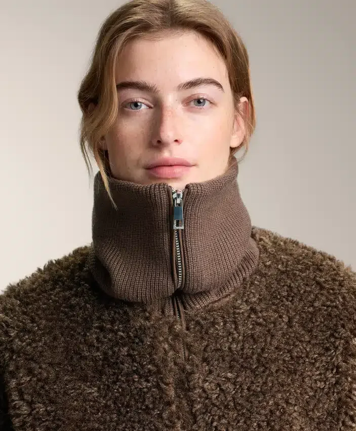Strukturierte Lammfelljacke Strukturierte Lammfelljacke