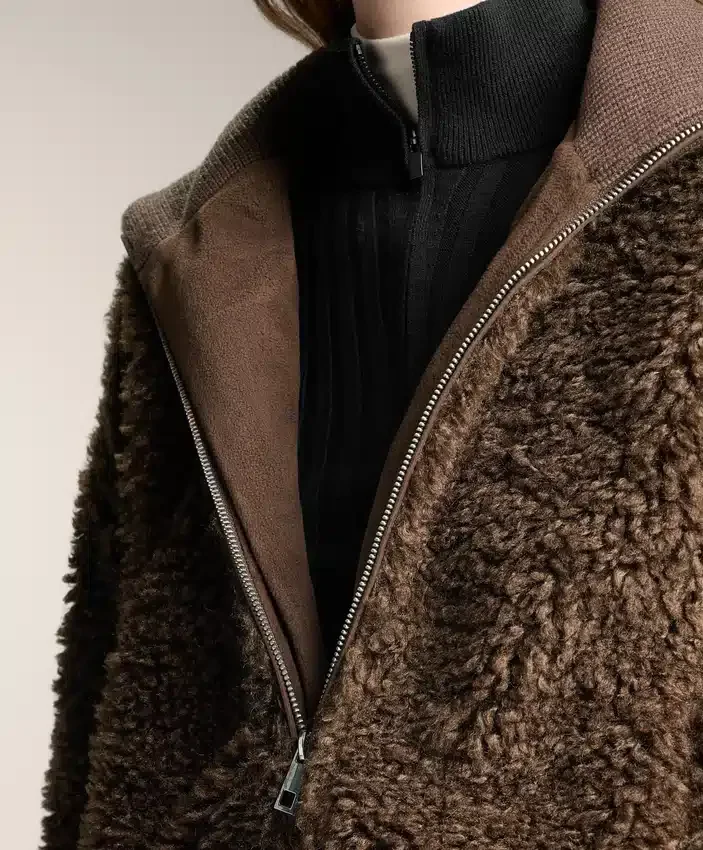 Strukturierte Lammfelljacke Strukturierte Lammfelljacke