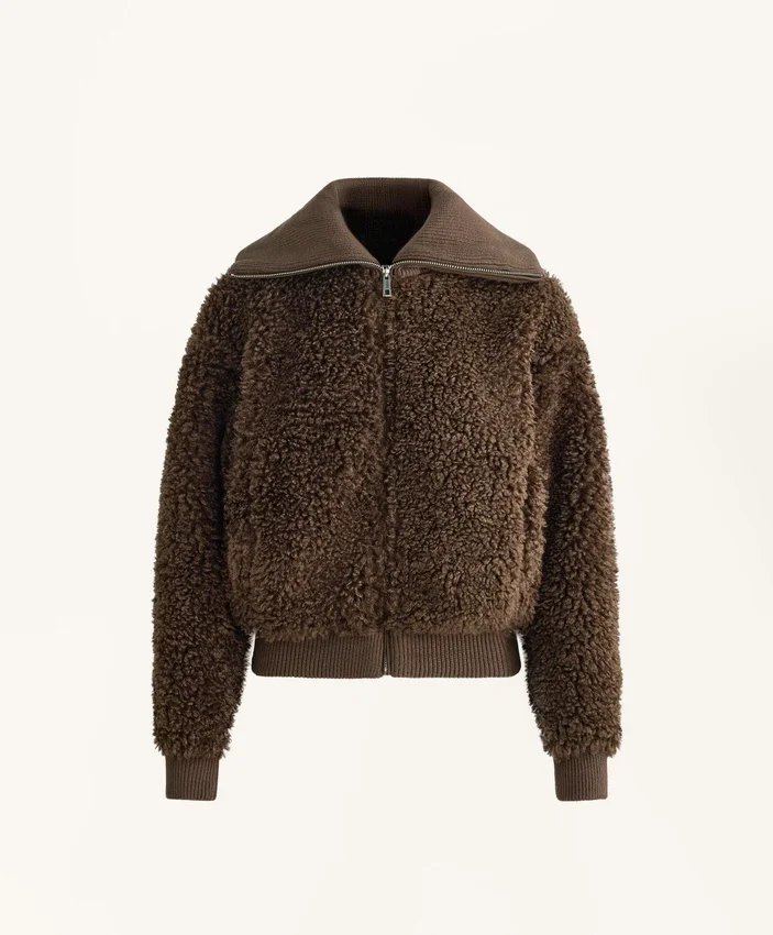 Strukturierte Lammfelljacke Strukturierte Lammfelljacke