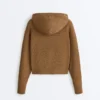 Strukturierte Strickjacke mit Kapuze Strukturierte Strickjacke mit Kapuze