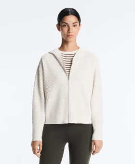 Strukturierte Strickjacke mit Kapuze
