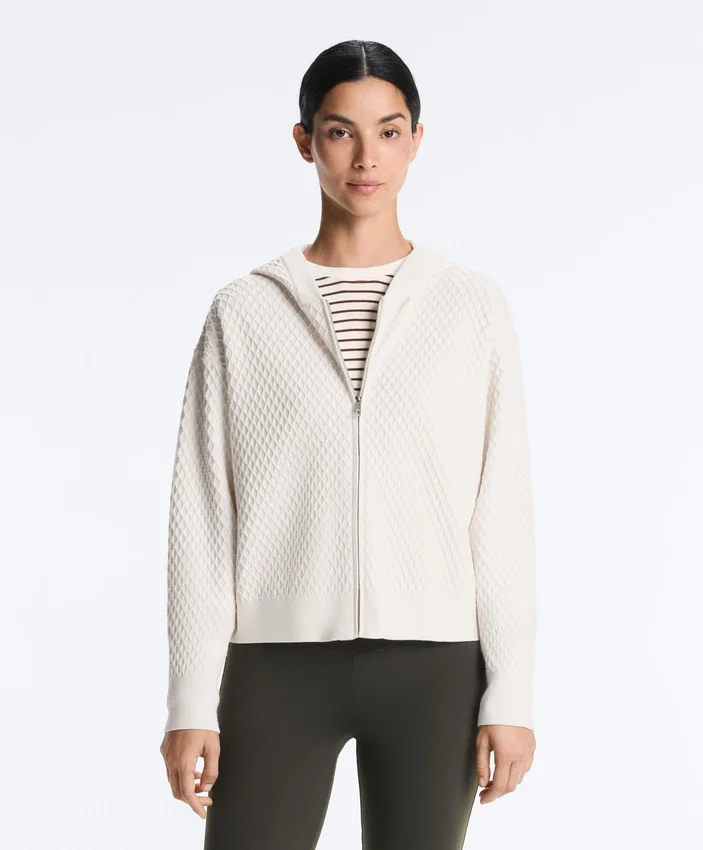 Strukturierte Strickjacke mit Kapuze Strukturierte Strickjacke mit Kapuze