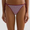 Strukturierter, gestreifter Bikini-Slip mit mittlerer Bedeckung und Bindebändern Strukturierter, gestreifter Bikini-Slip mit mittlerer Bedeckung und Bindebändern