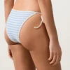 Strukturierter, gestreifter Bikini-Slip mit mittlerer Bedeckung und Bindebändern