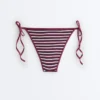 Strukturierter, gestreifter Bikini-Slip mit mittlerer Bedeckung und Bindebändern Strukturierter, gestreifter Bikini-Slip mit mittlerer Bedeckung und Bindebändern