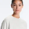 Sweatshirt aus Baumwollmischung mit Rundhalsausschnitt und meliertem Fleece Sweatshirt aus Baumwollmischung mit Rundhalsausschnitt und meliertem Fleece