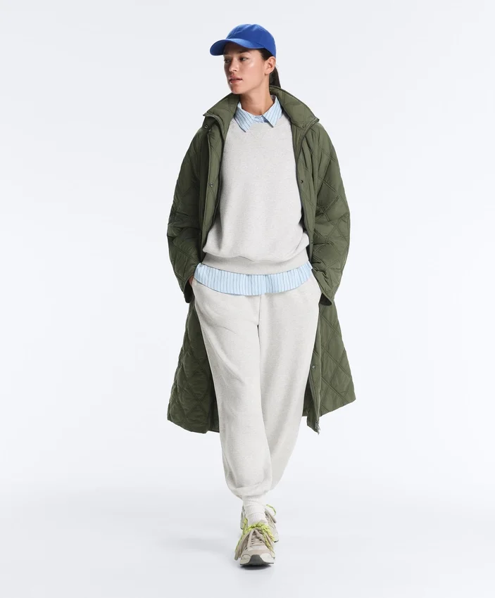 Sweatshirt aus Baumwollmischung mit Rundhalsausschnitt und meliertem Fleece Sweatshirt aus Baumwollmischung mit Rundhalsausschnitt und meliertem Fleece