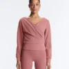 Sweatshirt aus gebürstetem Modal mit Wickelausschnitt Sweatshirt aus gebürstetem Modal mit Wickelausschnitt