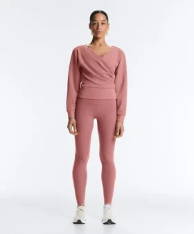 Sweatshirt aus gebürstetem Modal mit Wickelausschnitt
