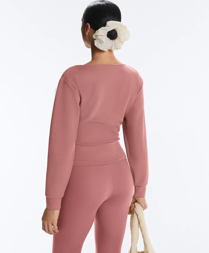 Sweatshirt aus gebürstetem Modal mit Wickelausschnitt Sweatshirt aus gebürstetem Modal mit Wickelausschnitt