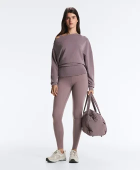 Sweatshirt mit asymmetrischem Ausschnitt, verstellbarer Taille und Soft Touch-Modal