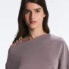Sweatshirt mit asymmetrischem Ausschnitt, verstellbarer Taille und Soft Touch-Modal Sweatshirt mit asymmetrischem Ausschnitt, verstellbarer Taille und Soft Touch-Modal