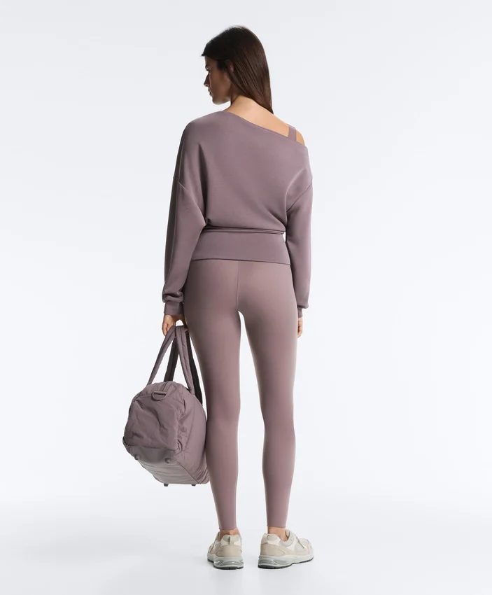 Sweatshirt mit asymmetrischem Ausschnitt, verstellbarer Taille und Soft Touch-Modal Sweatshirt mit asymmetrischem Ausschnitt, verstellbarer Taille und Soft Touch-Modal