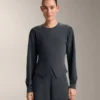 Sweatshirt mit asymmetrischen Streifen aus Modal Sweatshirt mit asymmetrischen Streifen aus Modal