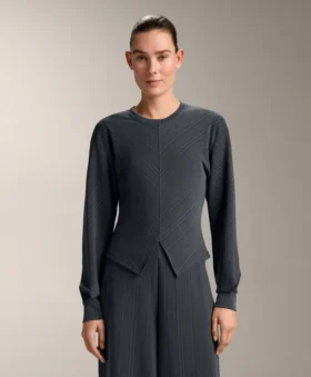 Sweatshirt mit asymmetrischen Streifen aus Modal