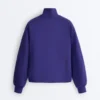 Sweatshirt mit halbem Reißverschluss aus gebürstetem Modal Sweatshirt mit halbem Reißverschluss aus gebürstetem Modal