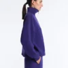 Sweatshirt mit halbem Reißverschluss aus gebürstetem Modal Sweatshirt mit halbem Reißverschluss aus gebürstetem Modal