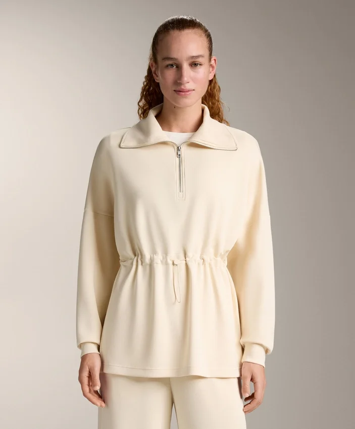 Sweatshirt mit halbem Reißverschluss aus Soft Touch-Modal Sweatshirt mit halbem Reißverschluss aus Soft Touch-Modal