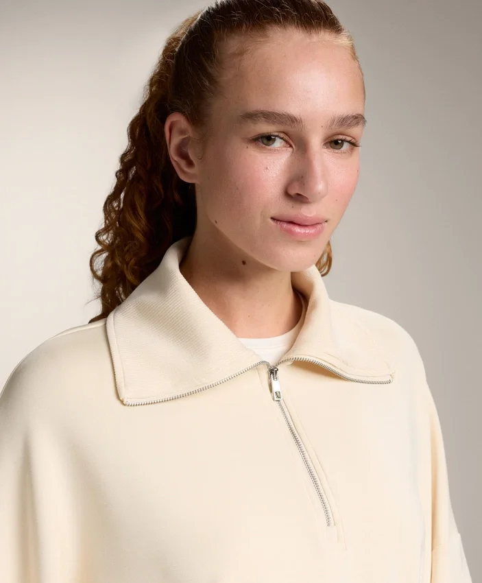 Sweatshirt mit halbem Reißverschluss aus Soft Touch-Modal Sweatshirt mit halbem Reißverschluss aus Soft Touch-Modal