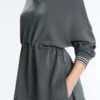 Sweatshirt mit halbem Reißverschluss aus Soft Touch-Modal Sweatshirt mit halbem Reißverschluss aus Soft Touch-Modal