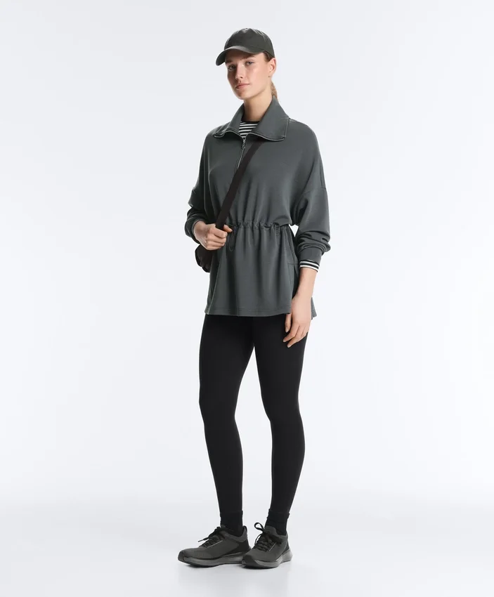 Sweatshirt mit halbem Reißverschluss aus Soft Touch-Modal Sweatshirt mit halbem Reißverschluss aus Soft Touch-Modal