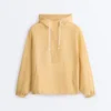 Sweatshirt mit halbem Reißverschluss, Fronttasche, aus einer Mischung aus Lyocell und 24 % Leinen Sweatshirt mit halbem Reißverschluss, Fronttasche, aus einer Mischung aus Lyocell und 24 % Leinen
