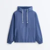 Sweatshirt mit halbem Reißverschluss, Fronttasche, aus einer Mischung aus Lyocell und 24 % Leinen Sweatshirt mit halbem Reißverschluss, Fronttasche, aus einer Mischung aus Lyocell und 24 % Leinen