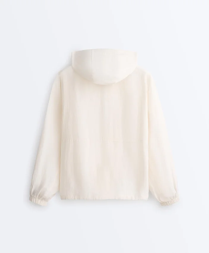 Sweatshirt mit halbem Reißverschluss, Fronttasche, aus einer Mischung aus Lyocell und 24 % Leinen Sweatshirt mit halbem Reißverschluss, Fronttasche, aus einer Mischung aus Lyocell und 24 % Leinen