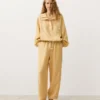 Sweatshirt mit halbem Reißverschluss, Fronttasche, aus einer Mischung aus Lyocell und 24 % Leinen Sweatshirt mit halbem Reißverschluss, Fronttasche, aus einer Mischung aus Lyocell und 24 % Leinen