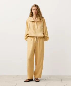 Gerade Hose aus Lyocell-Mischung und 24 % Leinen