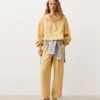 Sweatshirt mit halbem Reißverschluss, Fronttasche, aus einer Mischung aus Lyocell und 24 % Leinen Sweatshirt mit halbem Reißverschluss, Fronttasche, aus einer Mischung aus Lyocell und 24 % Leinen