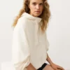 Sweatshirt mit halbem Reißverschluss, Fronttasche, aus einer Mischung aus Lyocell und 24 % Leinen Sweatshirt mit halbem Reißverschluss, Fronttasche, aus einer Mischung aus Lyocell und 24 % Leinen