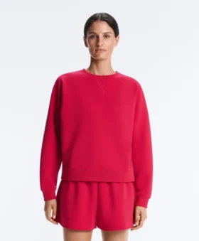 Sweatshirt mit Rundhalsausschnitt aus Piqué-Baumwolle