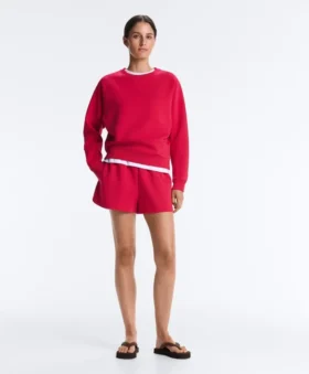 Sweatshirt mit Rundhalsausschnitt aus Piqué-Baumwolle