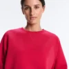 Sweatshirt mit Rundhalsausschnitt aus Piqué-Baumwolle Sweatshirt mit Rundhalsausschnitt aus Piqué-Baumwolle