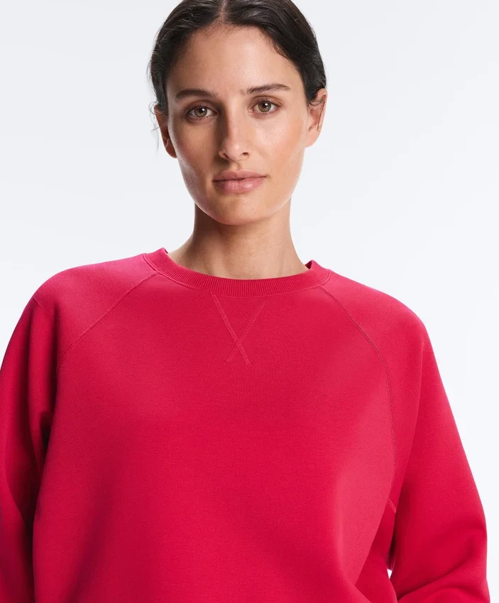 Sweatshirt mit Rundhalsausschnitt aus Piqué-Baumwolle Sweatshirt mit Rundhalsausschnitt aus Piqué-Baumwolle