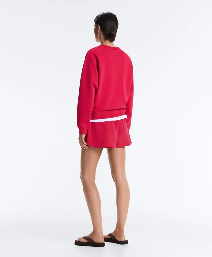 Sweatshirt mit Rundhalsausschnitt aus Piqué-Baumwolle Sweatshirt mit Rundhalsausschnitt aus Piqué-Baumwolle
