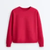 Sweatshirt mit Rundhalsausschnitt aus Piqué-Baumwolle Sweatshirt mit Rundhalsausschnitt aus Piqué-Baumwolle