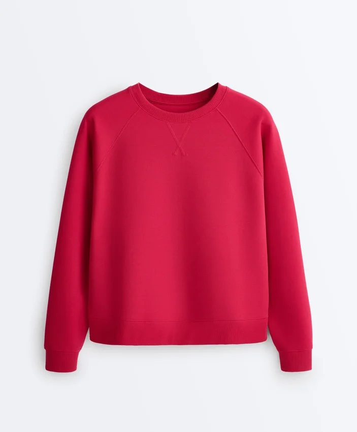 Sweatshirt mit Rundhalsausschnitt aus Piqué-Baumwolle Sweatshirt mit Rundhalsausschnitt aus Piqué-Baumwolle