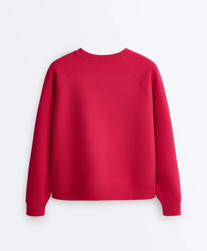 Sweatshirt mit Rundhalsausschnitt aus Piqué-Baumwolle Sweatshirt mit Rundhalsausschnitt aus Piqué-Baumwolle