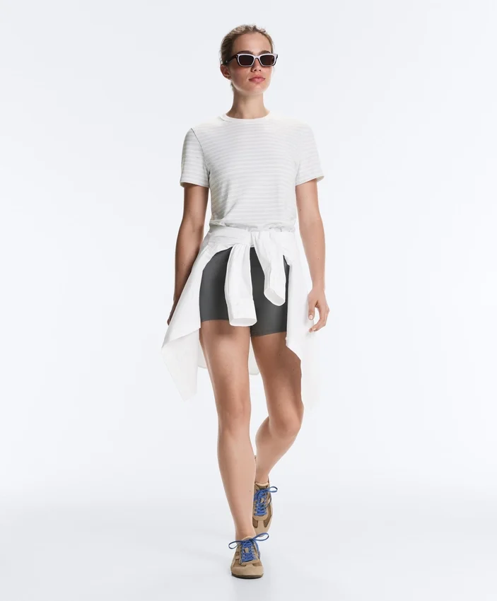 T-Shirt aus Baumwollmischung mit Streifen in Regular Fit T-Shirt aus Baumwollmischung mit Streifen in Regular Fit